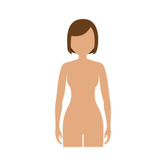 Fototapeta premium body of woman cartoon icon over white background. colorful design. vector illustration