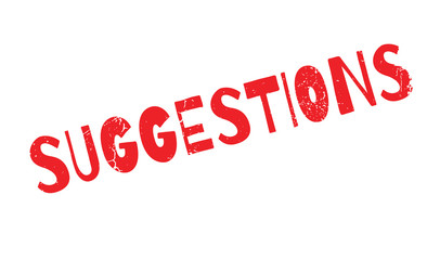 Suggestions rubber stamp. Grunge design with dust scratches. Effects can be easily removed for a clean, crisp look. Color is easily changed.