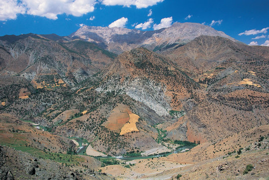 Ceyhan River running through Mount Berit of Taurus Mountains range, Kahramanmaras Turkey.