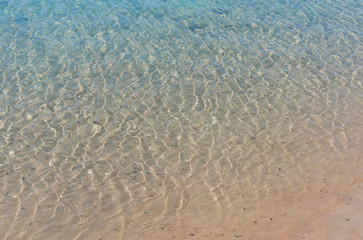 Shallow sea or ocean water over sand bottom
