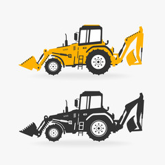 Naklejka premium Vector Illustration Excavator