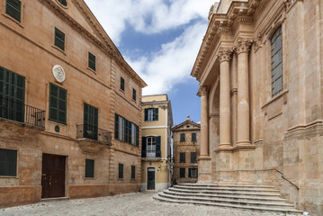 Fototapeta na wymiar Cathedral and ancient buildings. Ciutadella,Minorca, Balearic Islands,Spain.
