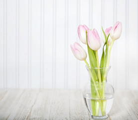 Fresh Flowers in the Kitchen with Copy Space
