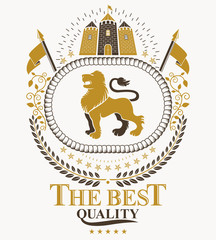 Old style heraldry, heraldic emblem, vector illustration.
