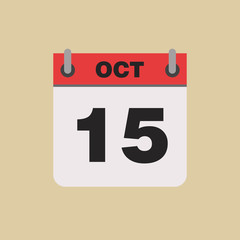 calendar flipping date time day month October simple flat vector illustration application app logo icon