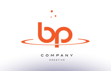 Obraz premium BP B P creative orange swoosh alphabet letter logo icon