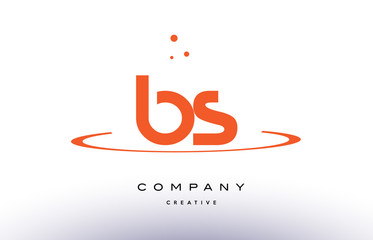 Fototapeta na wymiar BS B S creative orange swoosh alphabet letter logo icon