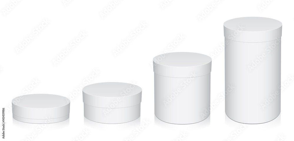 Wall mural round box for your design and logo. easy to change colors. mock up vector eps10