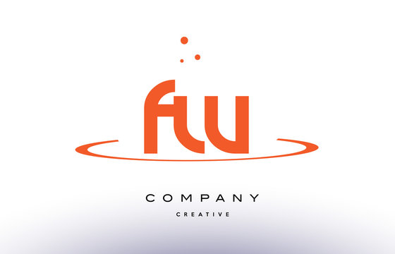 FW F W Creative Orange Swoosh Alphabet Letter Logo Icon