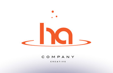 Fototapeta na wymiar HA H A creative orange swoosh alphabet letter logo icon