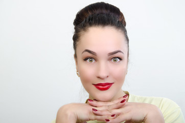 girl with hands at a chin