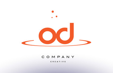 OD O D creative orange swoosh alphabet letter logo icon - obrazy, fototapety, plakaty