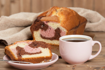 Homebaked Vanilla Chocolate Raspberry Cake. Tea.