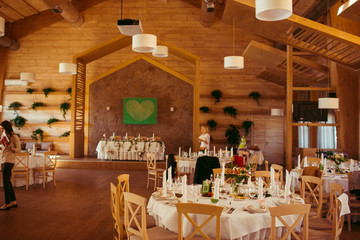 The decorations for wedding restaurant