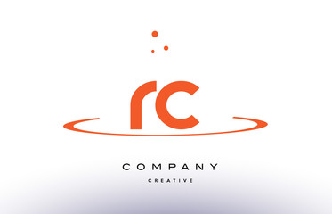 Obraz premium RC R C creative orange swoosh alphabet letter logo icon