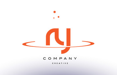RY R Y creative orange swoosh alphabet letter logo icon - obrazy, fototapety, plakaty