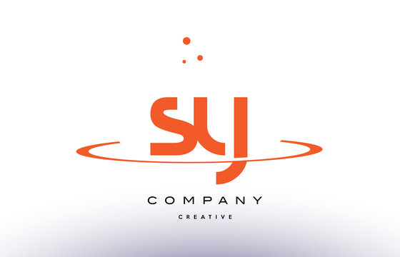 SY S Y creative orange swoosh alphabet letter logo icon