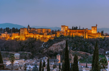 view of Alhambra, Granada, Spain