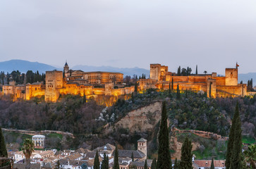 view of Alhambra, Granada, Spain