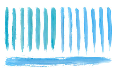 Artistic Blue paint hand made tracing from sketch Vector Illustration