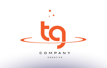 Fototapeta na wymiar TG T G creative orange swoosh alphabet letter logo icon