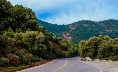 landscape of Morocco, Atlas Mountains, Road into the Mountains