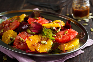 Salad with citrus fruits