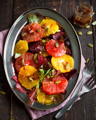 Salad with citrus fruits