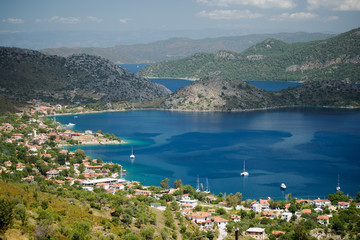 Fototapeta na wymiar Scenic view of Selimiye Bay Marmaris Turkey