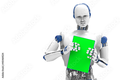 "robot with a touch screen, isolated on white" zdjęć ...
