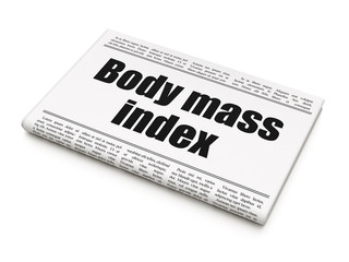 Health concept: newspaper headline Body Mass Index