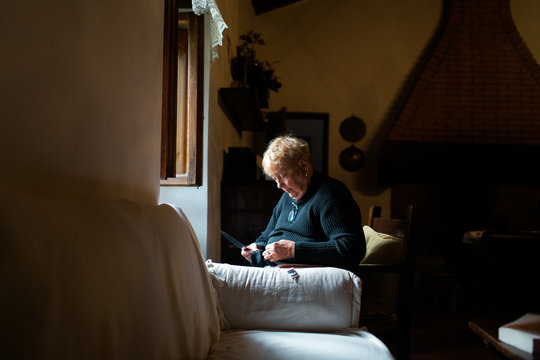 Woman Indoors Tuscany Italy.