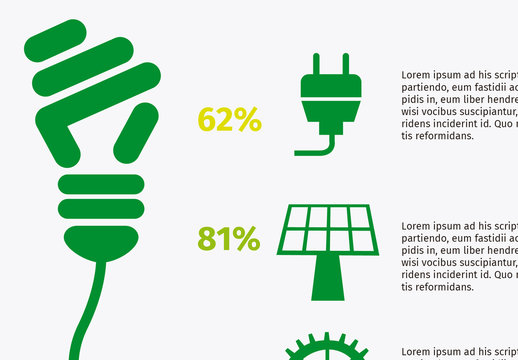 Green Renewable Energy Sources Infographic Template Design
