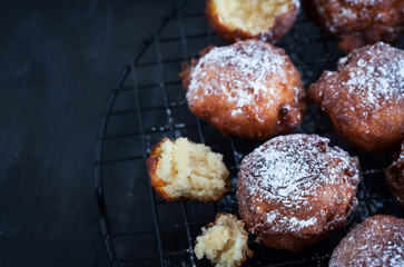 Fresh delicious homemade warm apple fritters