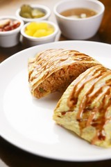 bacon omelette rice, 베이컨오므라이스, 오믈렛