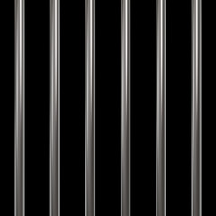 Steel prison bars on black background. Vector illustration.