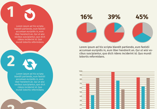Red Blue Beige Minimal Business Infographic Template Design