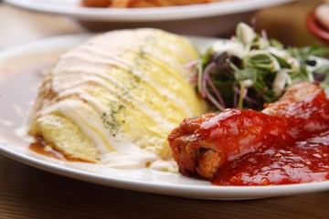 chicken omelette rice