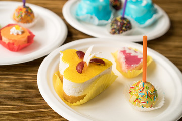Delicious colourful cup cakes.