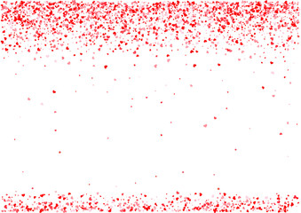 Abstract background with flying heart shaped confetti.