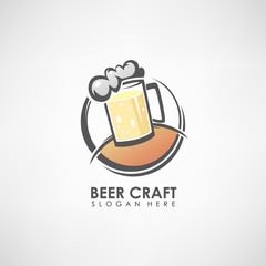 Beer Craft concept logo template. Label template or symbol Vector illustration
