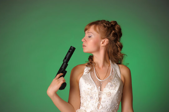 Bride with gun