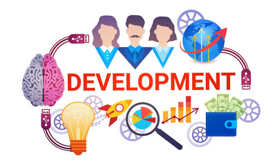 Development Effective Planning Strategy Business Web Banner Flat Vector Illustration
