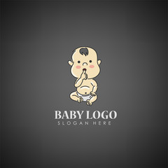 Baby concept logo template. Label for childcare, hospital, company or organization. Vector illustration