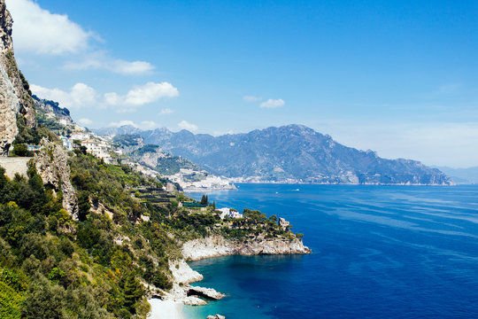 Coastline drive in Amalfi, Italy