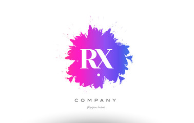 RX R X purple magenta splash alphabet letter logo icon design - obrazy, fototapety, plakaty