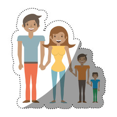 family people together with shadow vector illustration eps 10