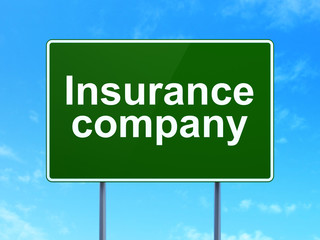 Insurance concept: Insurance Company on road sign background