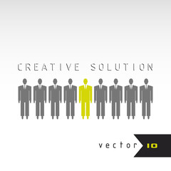Creative people among the people creative solution vector concept