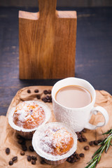hot coffee with muffin